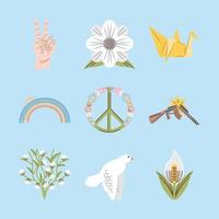 set of pacifism and peace vector