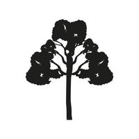 silhouette tree drawing vector