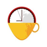 clock in coffee cup vector