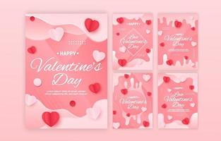 Valentine Day Card Collection Event Cream Liquid vector