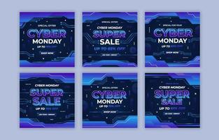 Cyber Monday Sale Social Media Post vector