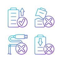 Drone performance gradient linear vector manual label icons set