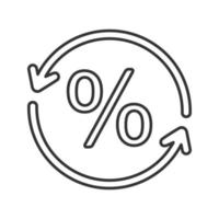 Percent conversion linear icon vector