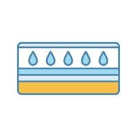 Water mattress color icon vector