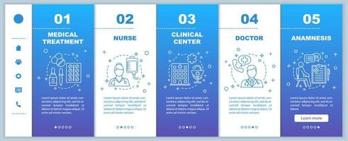 Medicine and healthcare onboarding mobile web pages vector template