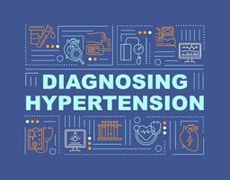 Diagnosing hypertension word concepts banner vector