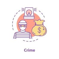 icono del concepto de crimen vector