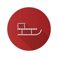 Sled flat design long shadow glyph icon vector