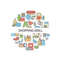 Shopping mall abstract color concept layout with headline vector