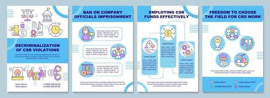 Decriminalization of CSR violations brochure template vector