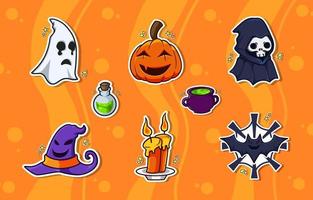 Spooky Halloween Sticker Collection vector