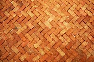 Ancient Terracotta brick floor pavement stones luxury wall photo