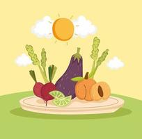 verduras y frutas vector