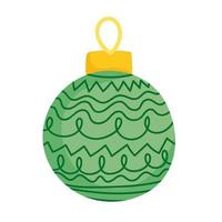 merry christmas ball decoration and celebration icon vector