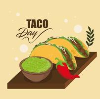 taco day mexican food vector