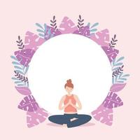 yoga meditating girl vector