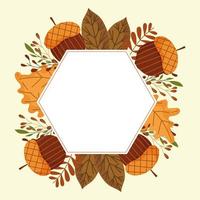 decorative frame autumn leaves vector