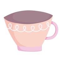 icono plano de dibujos animados de utensilio de taza de café de cocina vector
