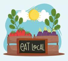 eat local theme vector