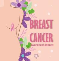 mes de la conciencia del cáncer de mama vector