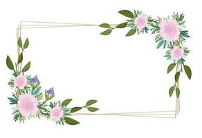 flowers decoration nature frame layout, painting design vector