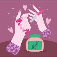 woman hands manicure vector