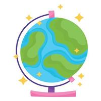 regreso a la escuela globo mapa icono de clase de geografía vector