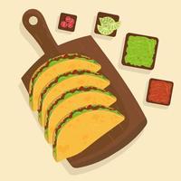 lunch with tacos vector