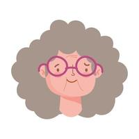 grandmother with curly hair vector