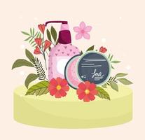 skincare cream and powder vector