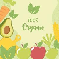 diseño de alimentos orgánicos vector