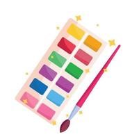 paint palette and brush vector design