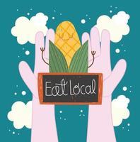 eat local corn vector