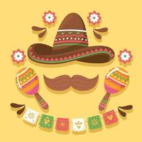 sombrero mexicano tradicional vector