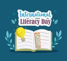 international literacy day lettering vector