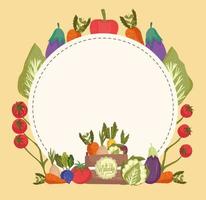 verduras y pancarta vector