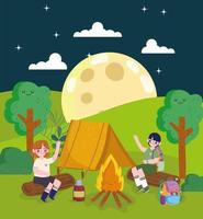 people night camping vector