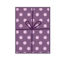 purple dots gift box celebration party icon white background vector