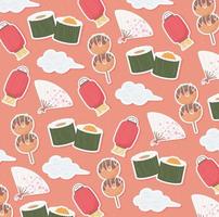 pattern of japan food vector