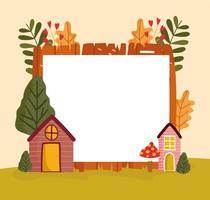 autumn cottage and banner vector