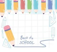 back to school color pencils vector