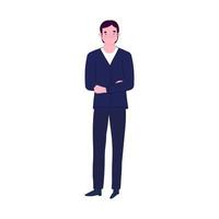 hombre de negocios personaje masculino profesional diseño plano aislado vector