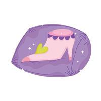 cartoon shoe on cushion isolated white background vector