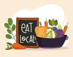 eat local vegetables vector