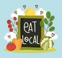 eat local vegetables vector