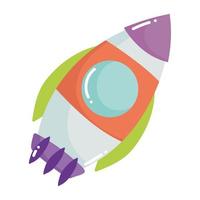 rocket explore space galaxy adventure cartoon icon vector