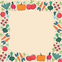 food pattern, vegetables branches leaf fresh border decoration vector