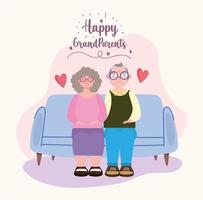 happy grandparents celebration vector