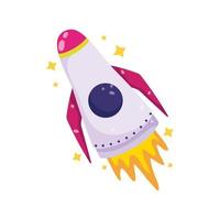 space adventure spaceship explore cartoon flat style vector