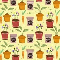 potted plants organic vegetable vector